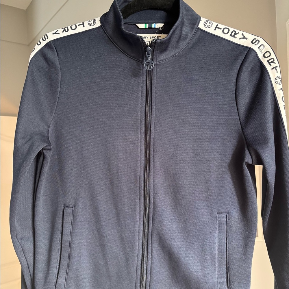 Tory Sport women’s track jacket. Size Med. Navy blue